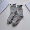 Children's Cartoon Yoga Socks - Mid-Calf, Anti-Slip, Embroidered Fluffy Bows, Fitness, Pilates Socks for Women