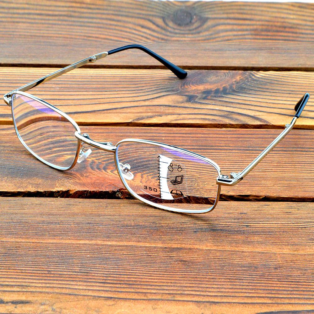 Tragbare Vollrandbrille mit faltbarem Rahmen, einfacher Stil, sehen Sie nah und fern, progressive multifokale Lesebrille +0,75 bis +4