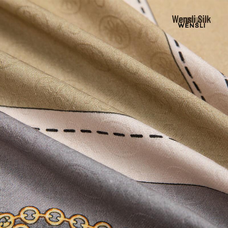 WENSLI Double-Sided Printed Silk-Wool Scarf Shawl