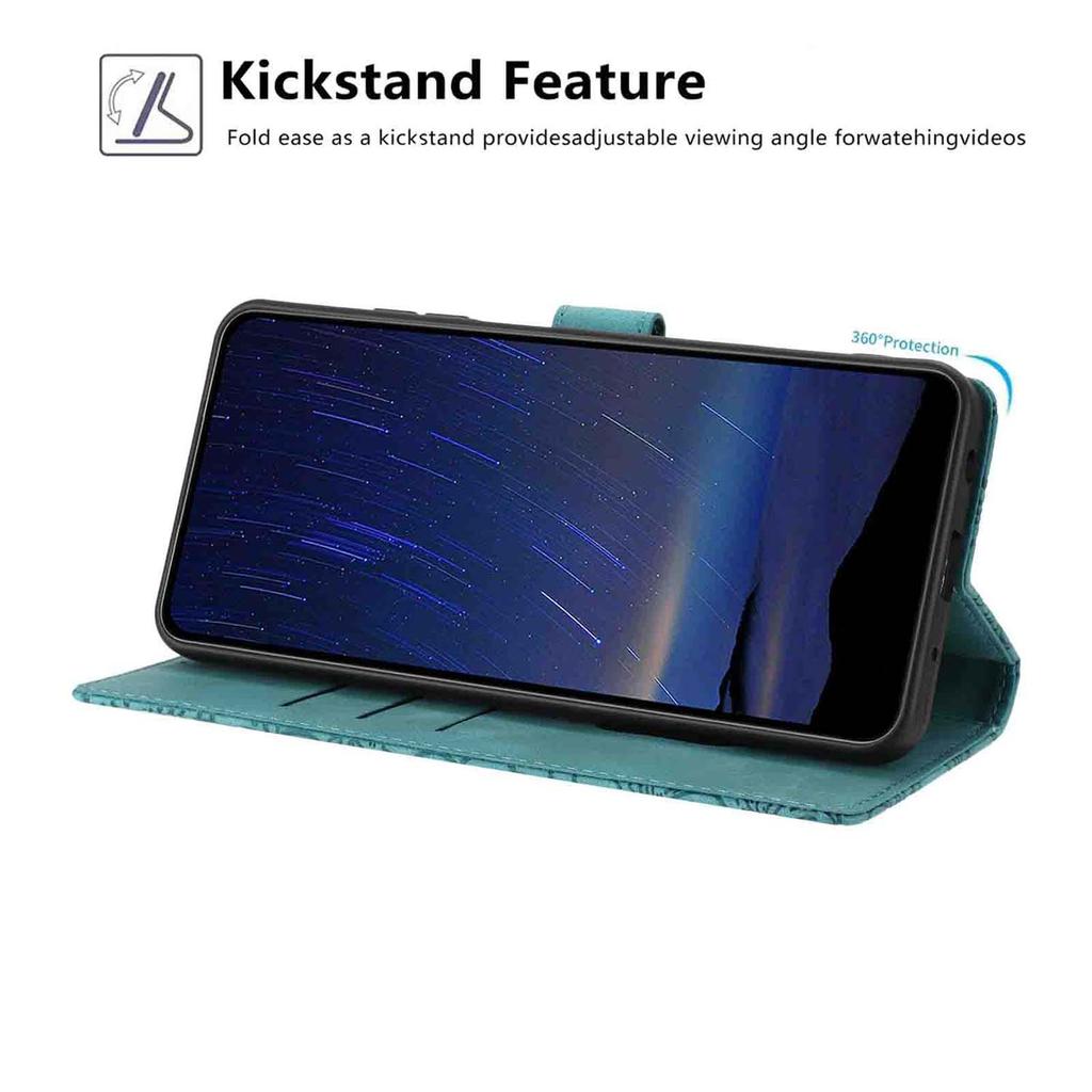 For Samsung Galaxy A34 5G Flip Case Cherry Blossom Pattern Leather Wallet Stand Phone Cover with Wrist Strap