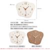 Danmukeji Wall Natural Solid Wood 3D Continuous for Home Living Interior Gift Wood Clock, Wooden, Stylish, Nordic, Silent, Flower-Shaped, Frameless,