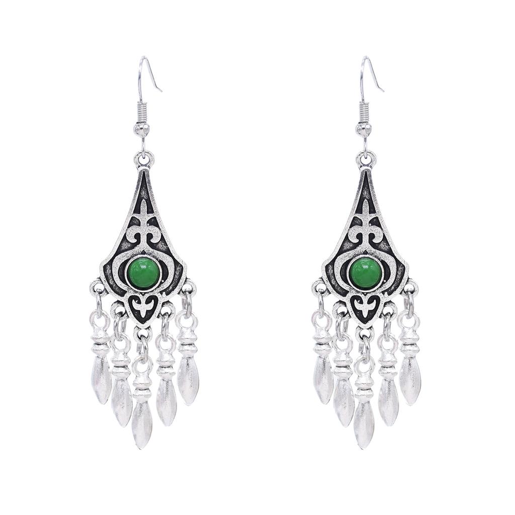 Retro Earrings Women's Ethnic Style Fringed Earrings Xinjiang Ancient Style Earrings Festival Scenic Accessories