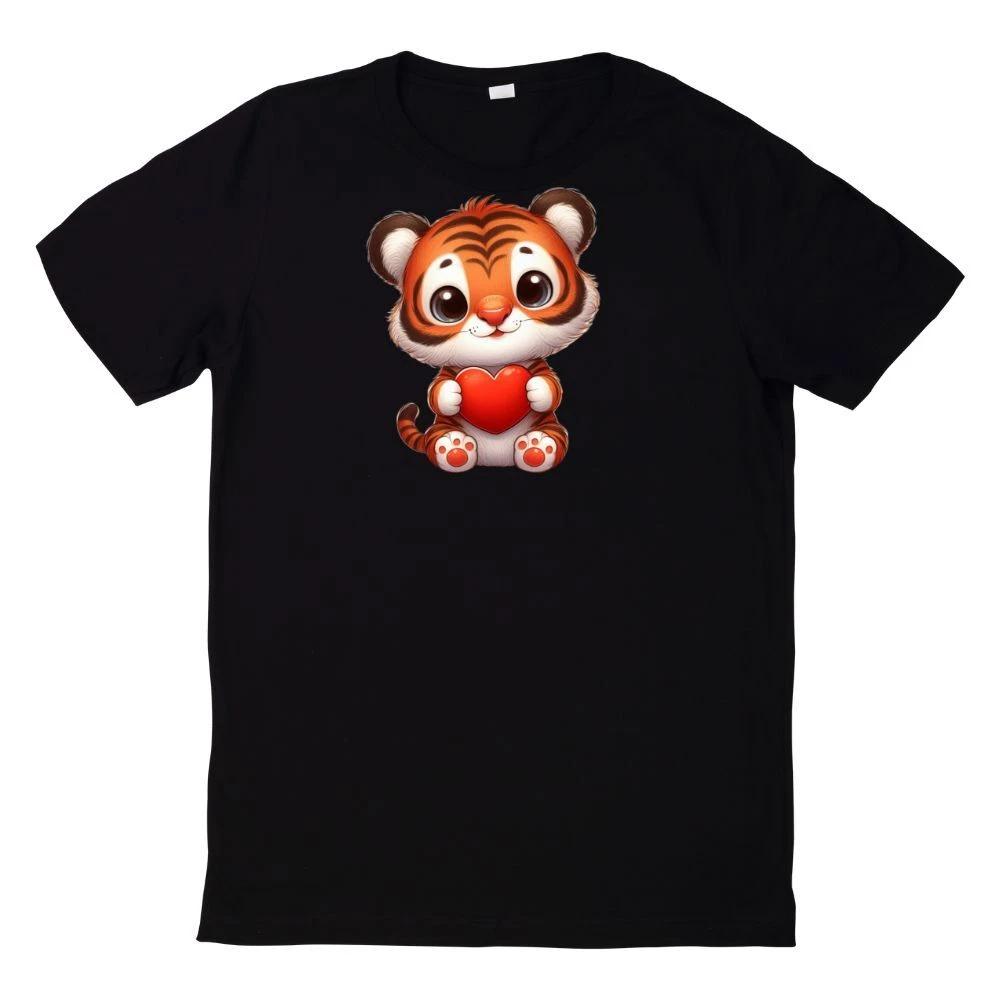 T-Shirt Niedlicher Tiger mit Herz Motiv XXL