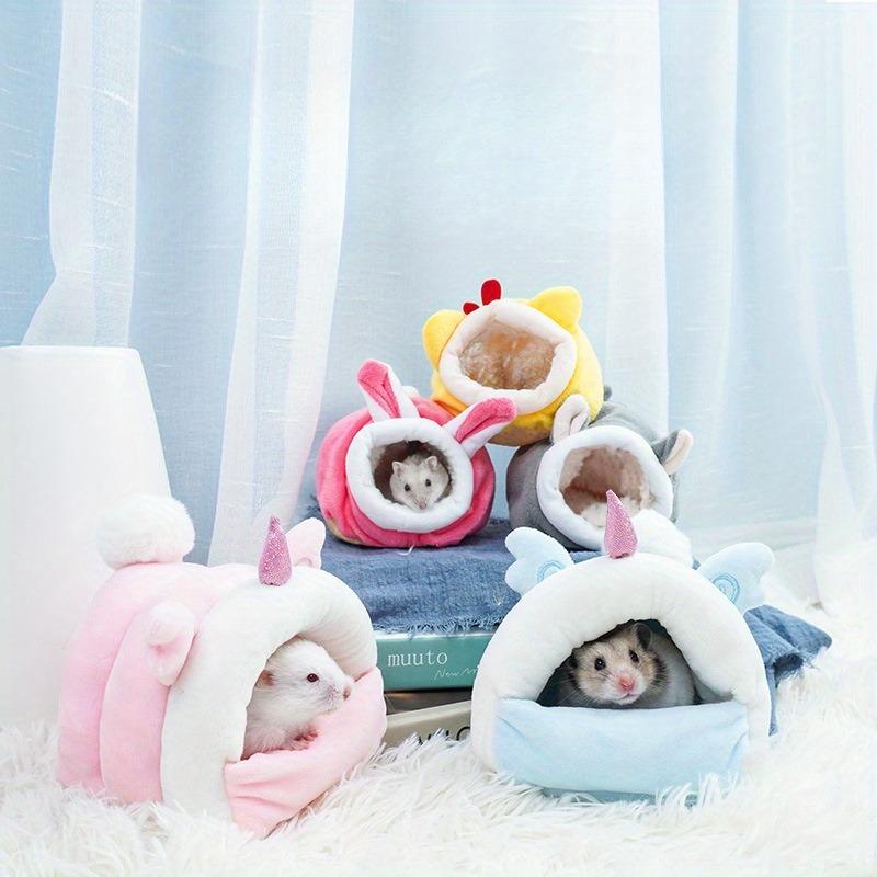 Hamster Yuvalama Evi Altın Ayı Uyku Tulumu Pamuk Yuva ve Uyku Tulumu Hamster'ı Sıcak ve Rahat Tutun