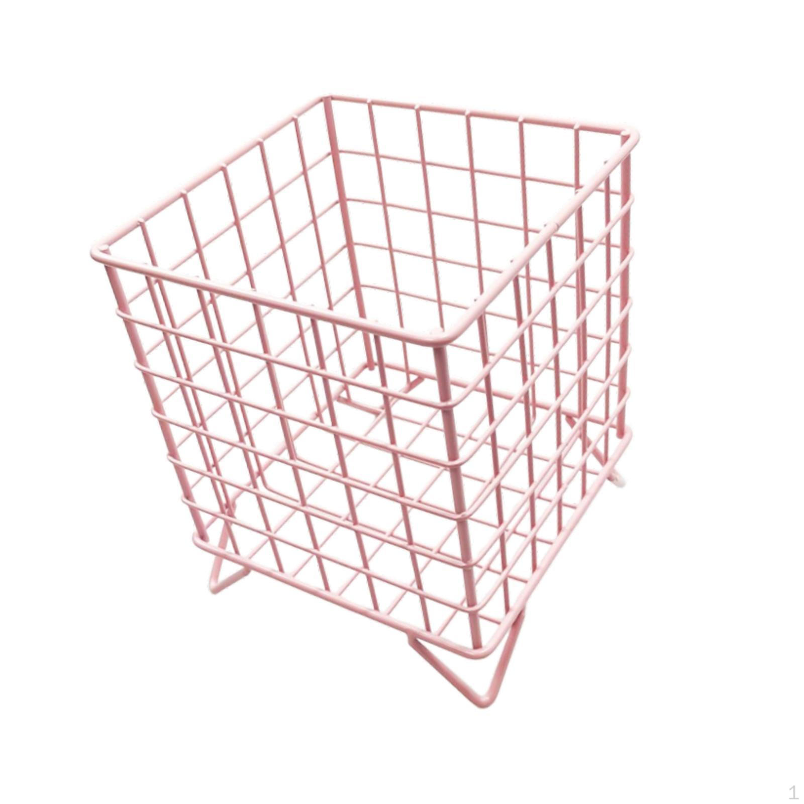 

Настольный органайзер, железная корзина для хранения, элегантный многофункциональный органайзер для коробок розовый