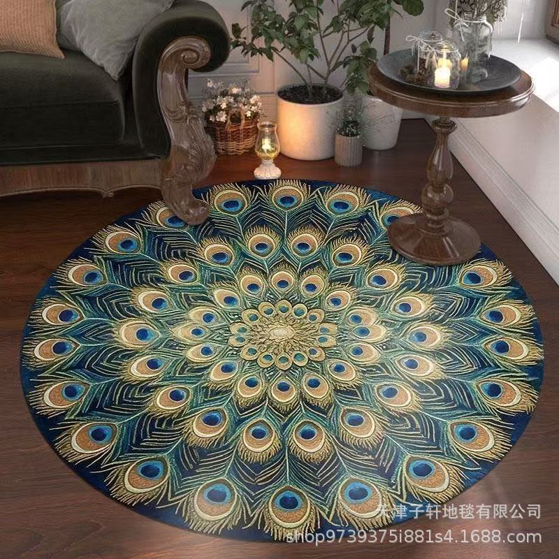 3D Páví koberec do obývacího pokoje, ložnice, koupelny, květinová podložka na podlahujavascript: