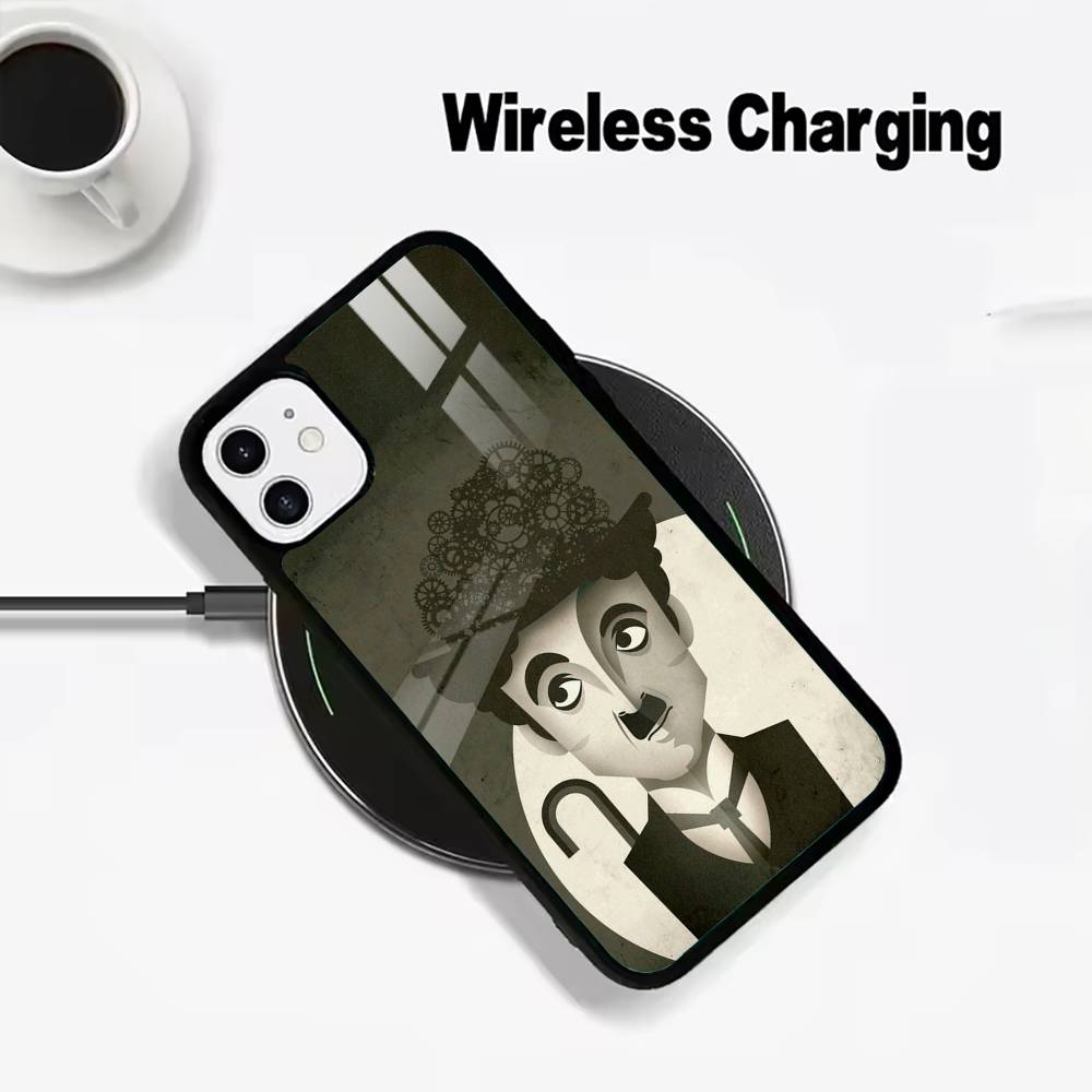 C-Charlie Chaplin Phone Case For IPhone17 16 15 14 13 12 11 Pro Max 16/15/14Plus Wireless Charger Cover Funda