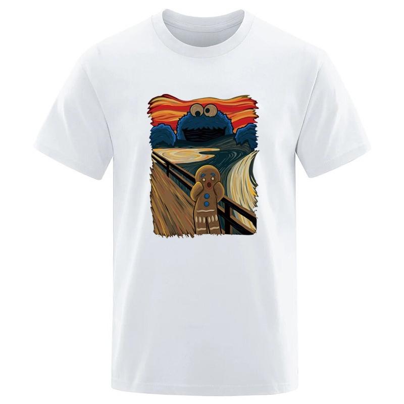 

Mens High Quality Tshirt 100 Cotton Funny Man Print Casual Cool Loose Men T Shirt Oneck Male Tshirt Male Tees for Men M