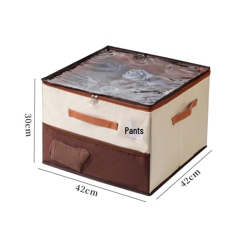 Foldable Fabric Organizer Box with Lid: Multifunctional, Divided Compartments for Underwear, Panties, Shoes, or Sundries.