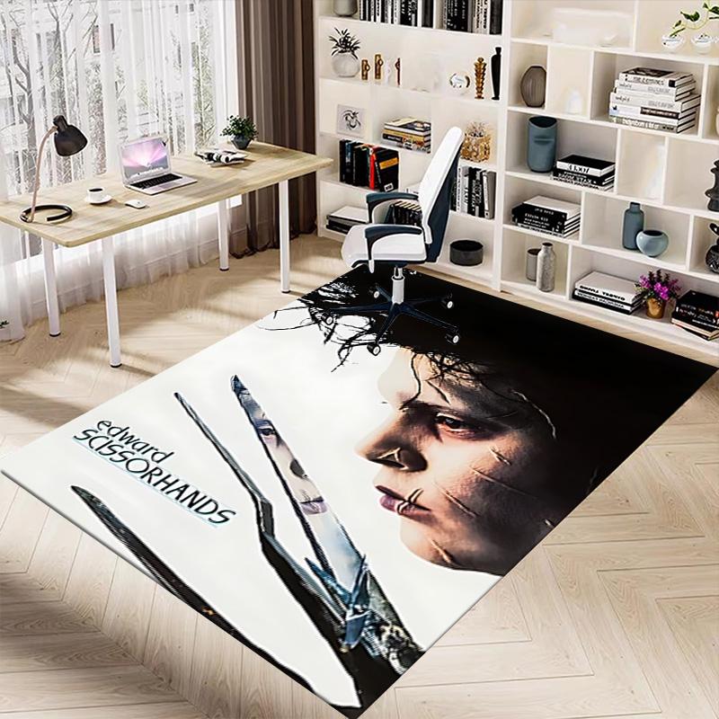 Edward Scissorhands Movie Poster Carpet For Playroom Bedroom Living Room Sofa Home Decor Kids Game Area Rug Nonslip Floor Mat