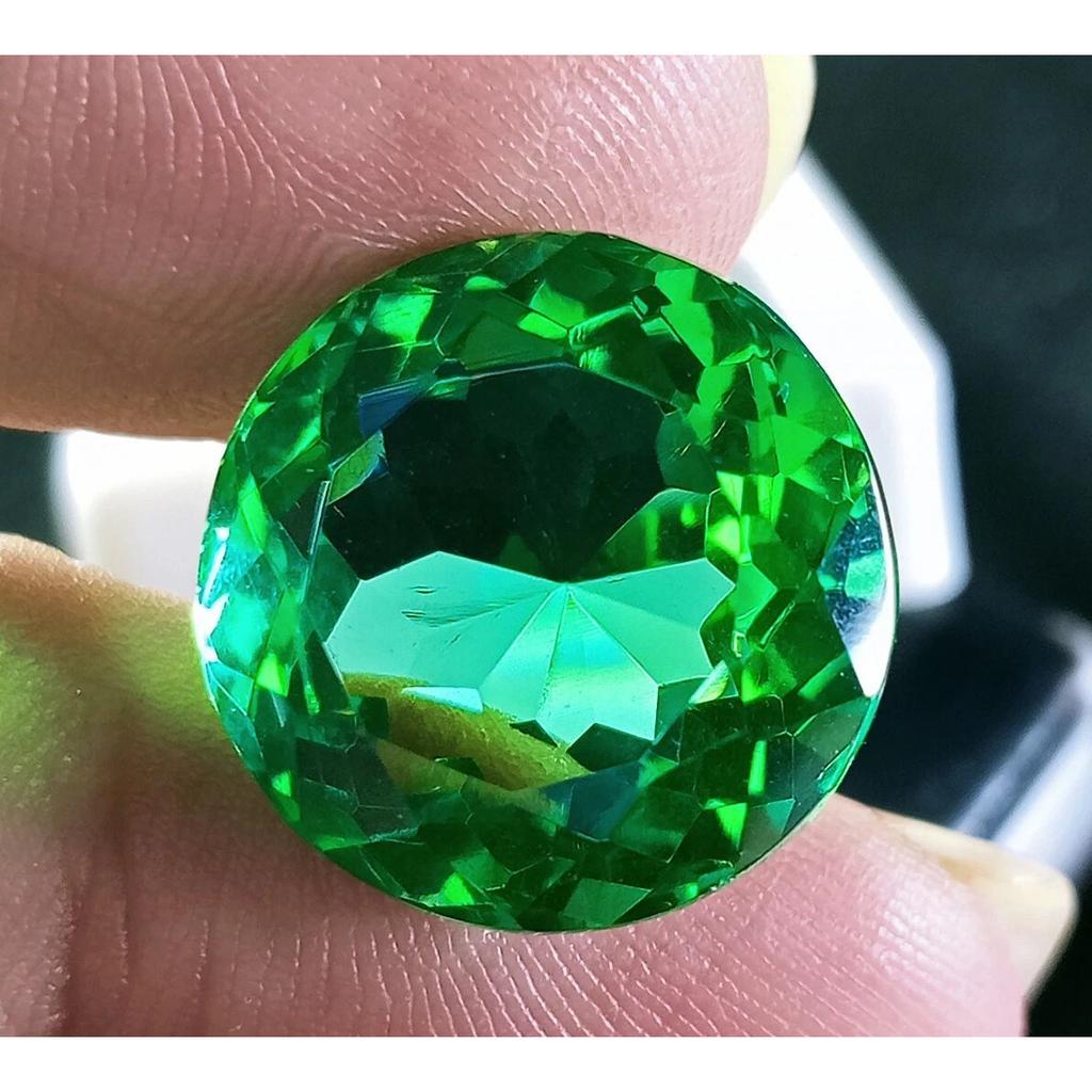 Green Topaz Apple Brazilian For Pedant 13+ Ct Round Cut Fabulous Gemstone
