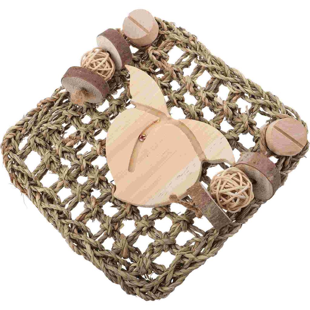 Kaninchenspielzeug Meerschweinchenspielzeug Haustierkäfig Grasmatte Hängematte Hase Naturkiefer Geflochtenes Bett Hamster