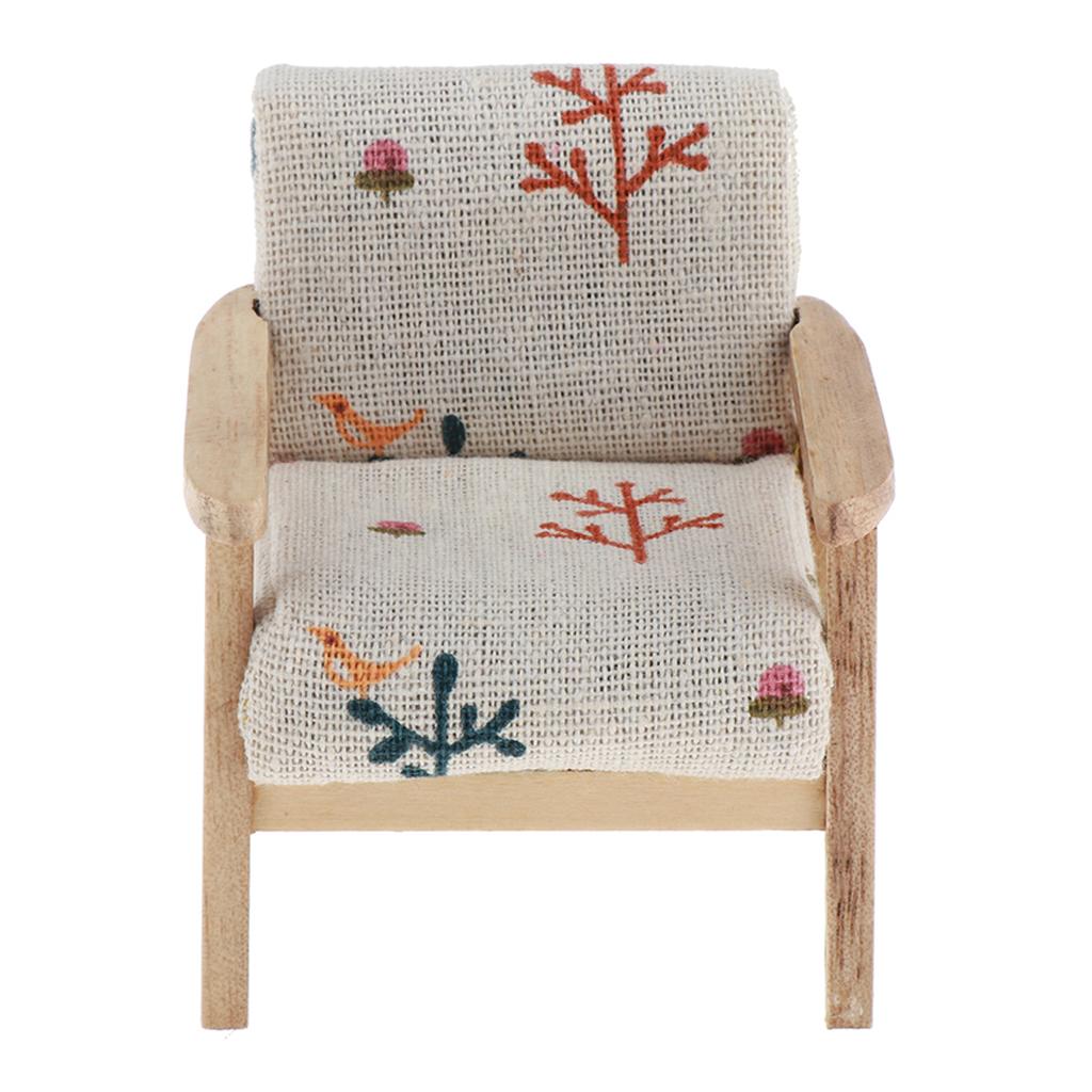 Miniature Doll House Sofa Wooden Furniture 1 12 Scale Mini Dollhouse Accessories for Living Room Decor DIY Kit