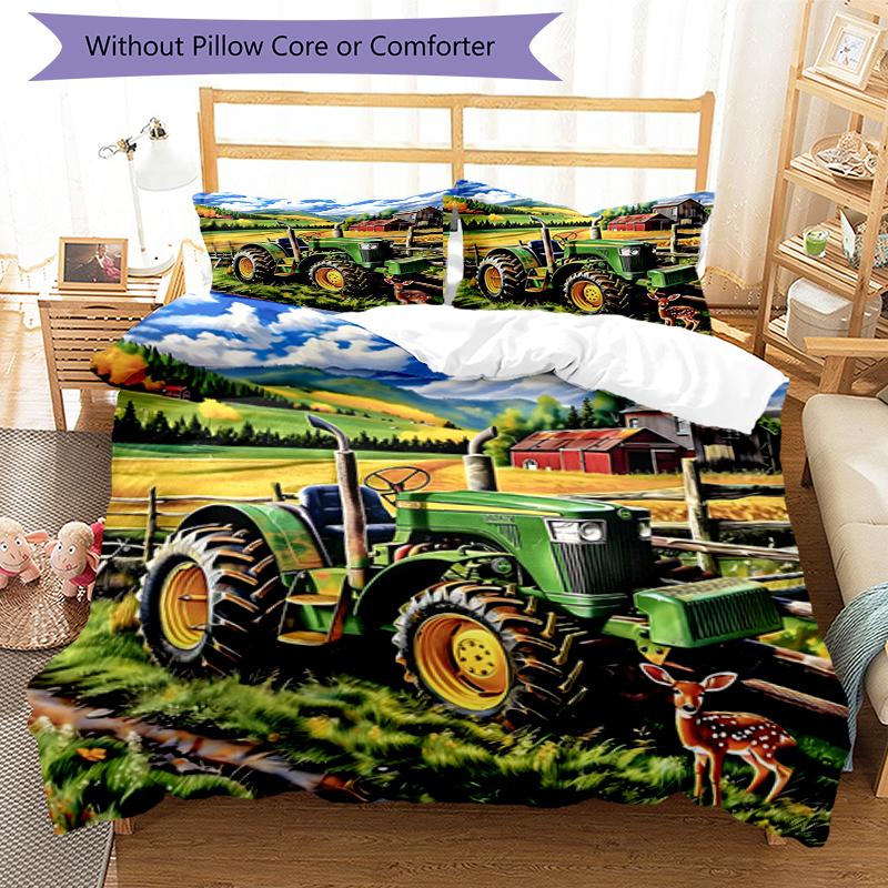 3pcs Truck Bedding Set Duvet Cover Closure Includes 1 Duvet Cover & 2 Pillowcases, Soft and Comfortable for All Seasons.