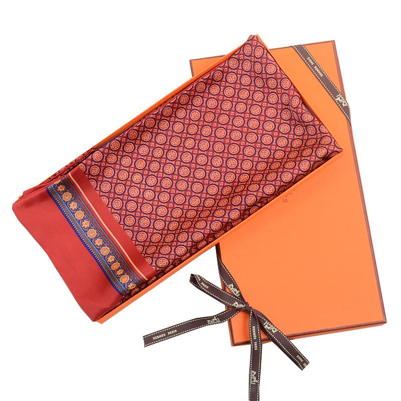 Business Men's Silk Scarf Suit with Silk Double-sided Scarf Winter New Long Scarf Gift Box
