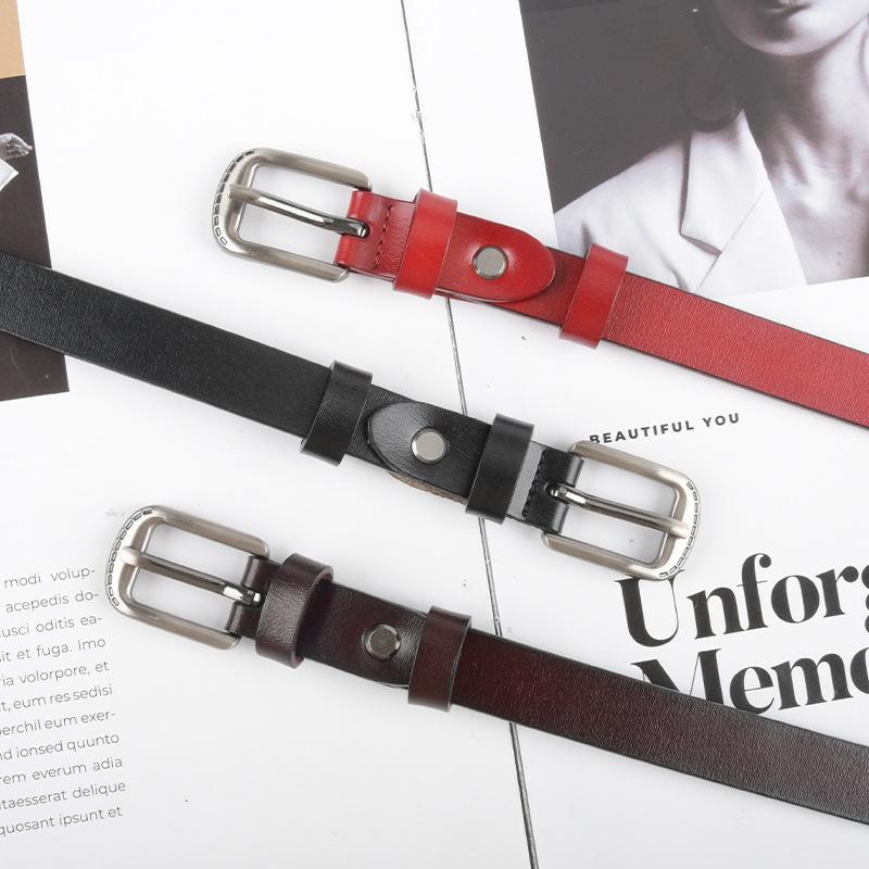 Slim Veterinary Leather Women's Belt Retro Punk Women's Casual Pants Jeans Korean Fashion Trousers Belt