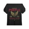 Herren 1972 Tiefes Lila „Highway Star“ Retro Grafik T-Shirt - Schwarzes Kurzarm-T-Shirt mit Goldenen Flügeln & Geometrischem Design, Lässiges Rundhals-T-Shirt für