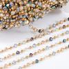 1M Stainless Steel Gold Color Chain Colorful Crystal Beads Chains for DIY Women Necklaces Bracelets Jewelry Making Accessories