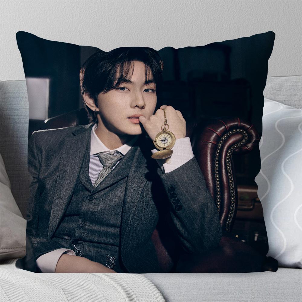 Jungwon Pop Singer Pillow Case Square Pillow Bedroom Sofa Leisure Comfort Cushion Car Living Room Home Decoration 40X40
