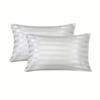 Stripe Pattern Envelope Closure Silky Pillowcase Set of 2 - Super Soft Weave, Hair and Skin Friendly, Machine Washable, Hotel Quality