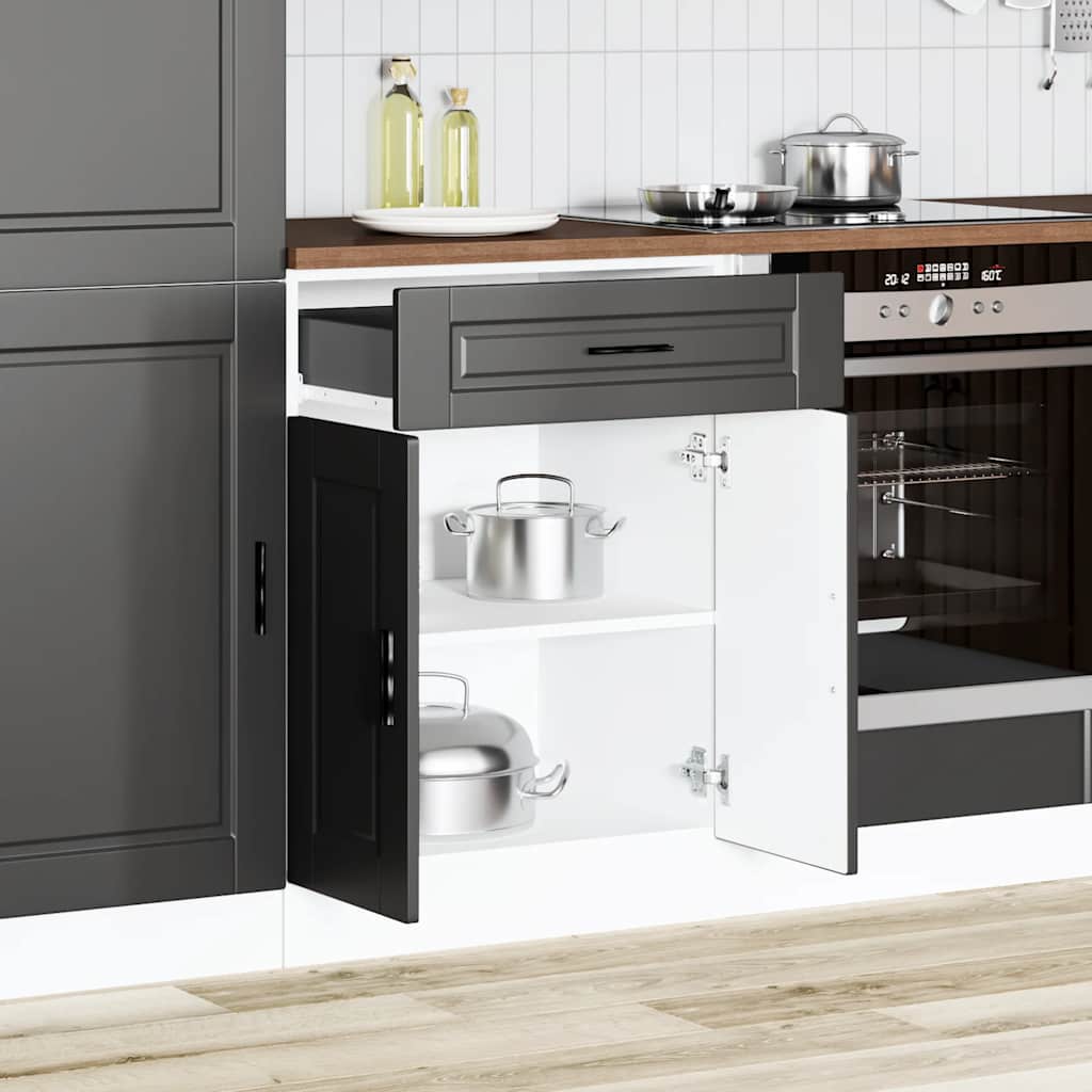 Vidaxl Base Kitchen Cabinet, Porto, Black, Wood-based Material