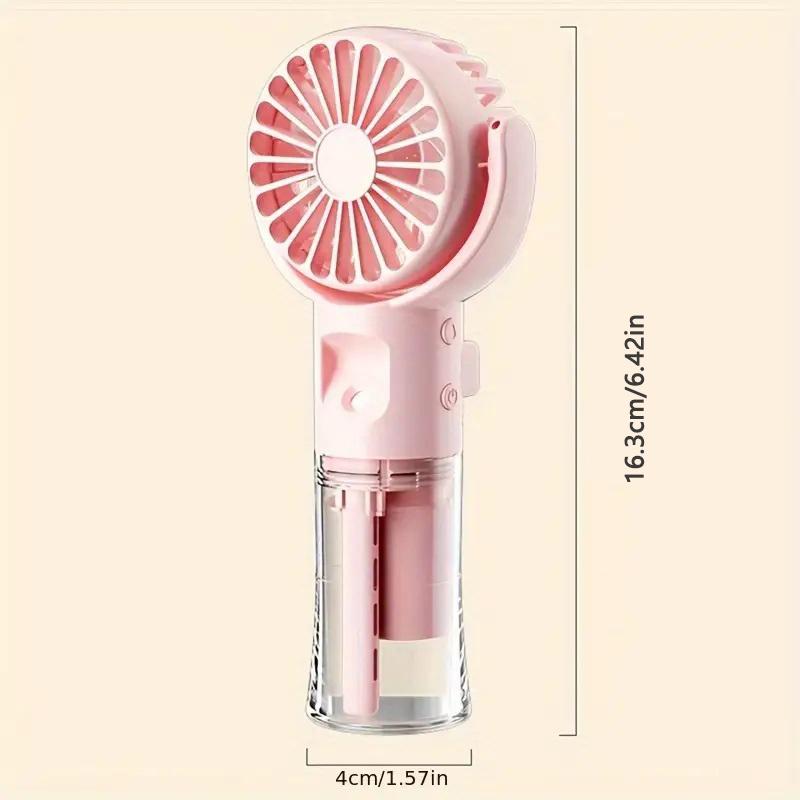 Portable hand-held spray fan with humidifier -4-speed adjustment, USB charging small fan, suitable for office or travel