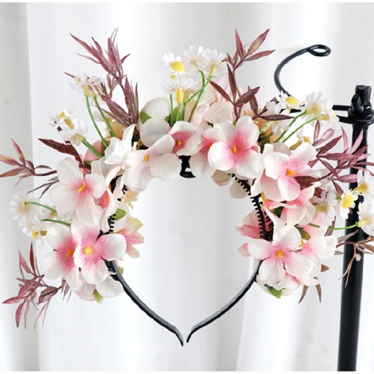 Colorful Silk Flower Crowns Accessory Delicate Handmade Floral Hair Accessory Fabric Flower Headband for Daily Use