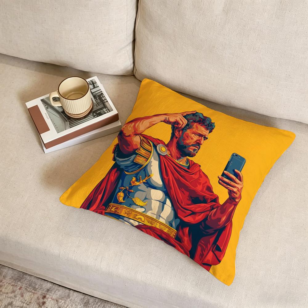 A-Ancient Roman Sculpture Art Cushion Cover Fabric Soft Furnishing,Pillowcase, Cushion Cover, Sofa Pillow, Home Decoration