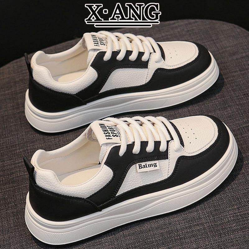 Autumn new leather board shoes women's versatile soft-soled student white shoes children's lightweight casual sports shoes