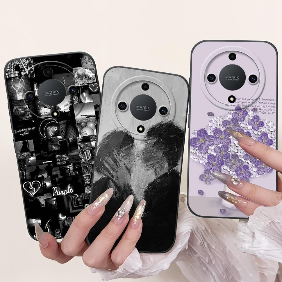 Für Honor X9a Hülle RMO-NX1 Bunte Blume Bemalte Abdeckung Weiche Silikon Handyhülle Für Huawei Honor X9 A X9a HonorX9a Hülle