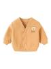 **"Versatile Minnie Velvet Embroidered Bear Baby Cardigan - Thin Spring/Autumn Long Sleeve Jacket"**