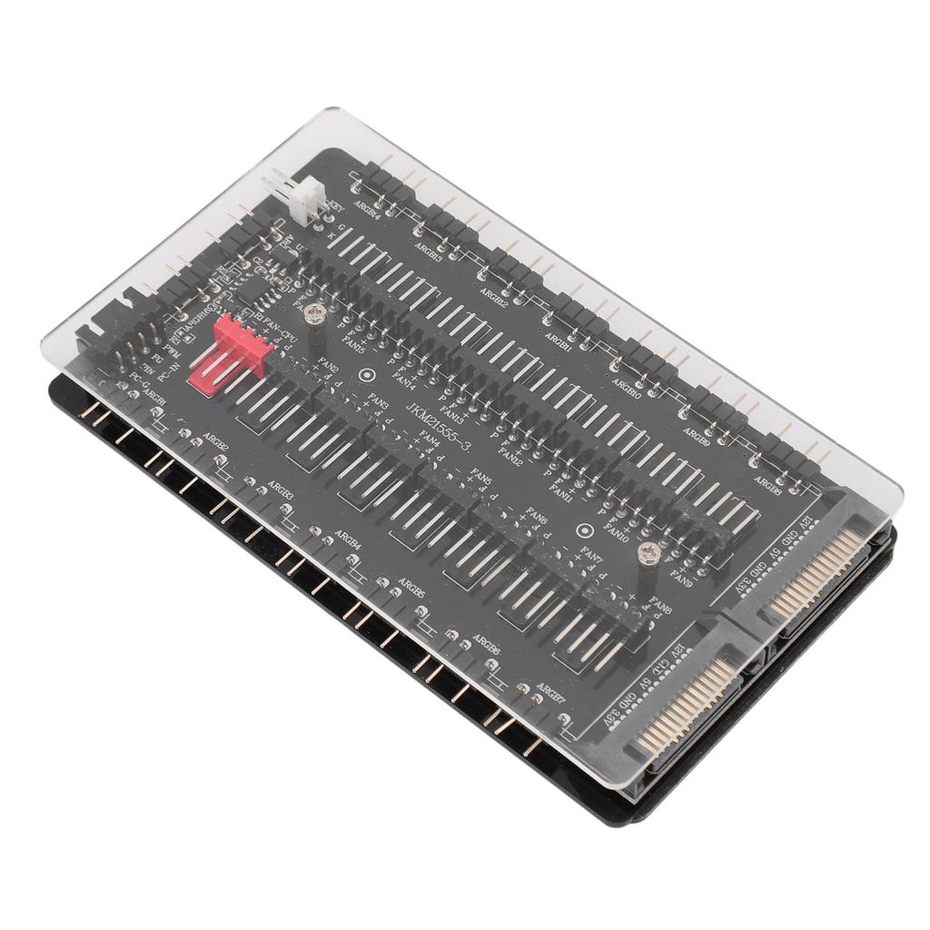2 in 1 16 Way ARGB PWM Fan Hub SATA Interface Power Supply Magnetic 4Pin PWM 3Pin ARGB Case Fan Hub
