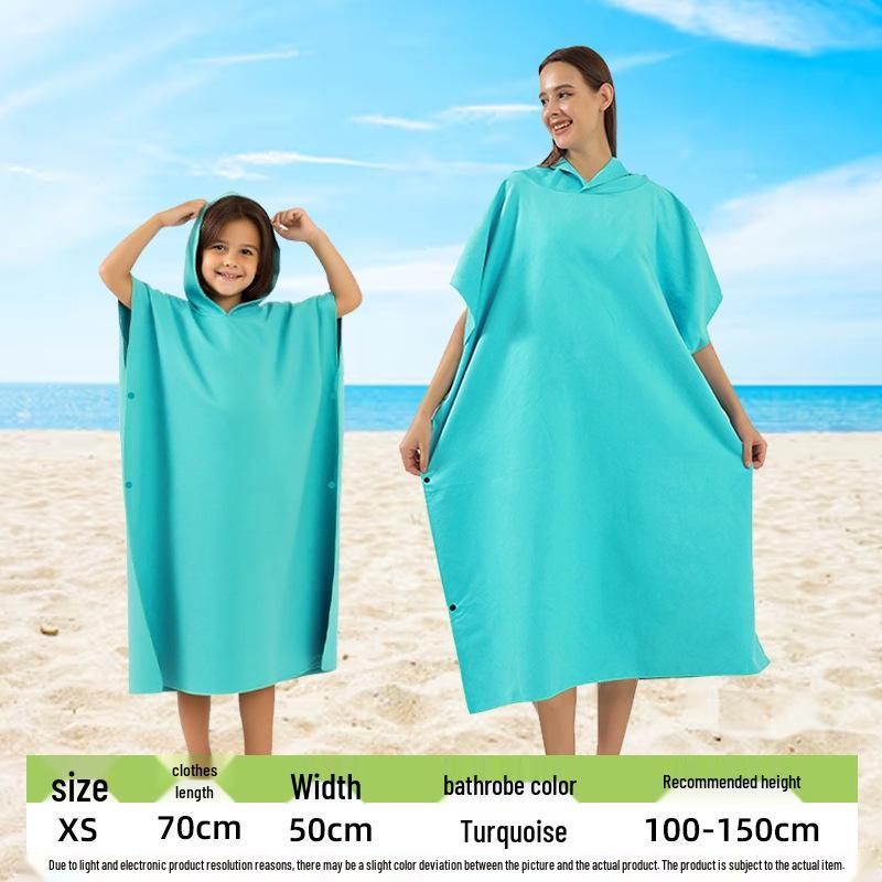 

Ультратонкий Банний Халат з Капюшоном для Пляжу та Портативний Рушник для Переодягання XS Length 70±2cm Bottom Width 50±2cm