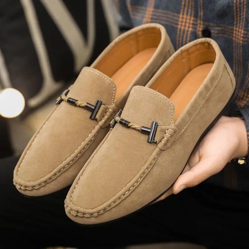 Fashion Round Toe Men's Casual Shoes Plain Soft Slip-on Deals Legitimate Luxury Sale Sneakers Low Price Common Vulcanize Retro Male Shoe