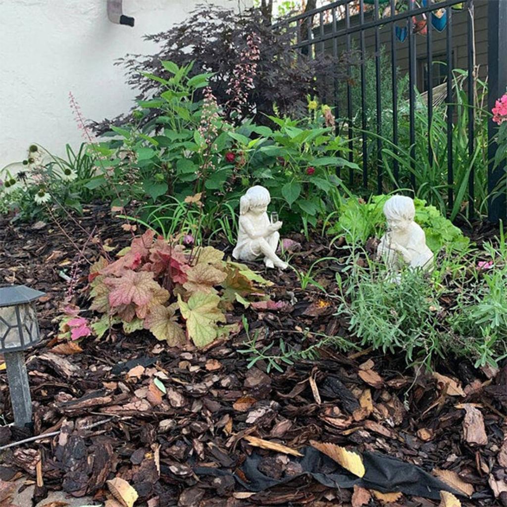 Charmante Gartenfee Figur Dekoration Brunnen Statue Ornament Weiß