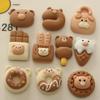 Milk Tea Colored Teddy Bear Cookies DIY Resin Handmade Accessories Cream Glue Hair Clips Brooches