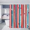Watercolor Stripe & Star Shower Curtain 1Pc With 12 Hooks For Bathroom Home Decor Polyester 2D Flat Print 70.8X70.8 Inch