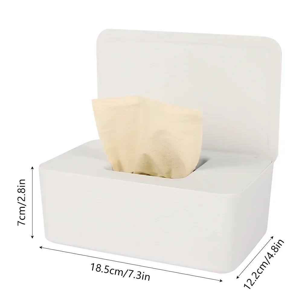 Dustproof Wet Tissue Box with Lid High-capacity Nappy Tissue Storage Holder Dispenser Household Office Paper Tissue Organizer