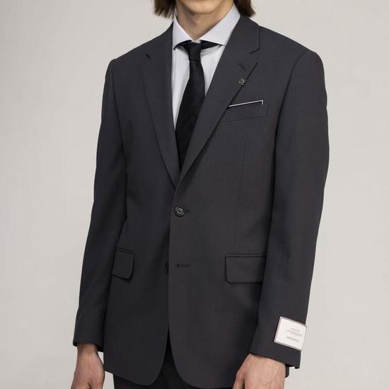 GeosongiO Signature Single Notched Suit Gray ZF3SU324GY