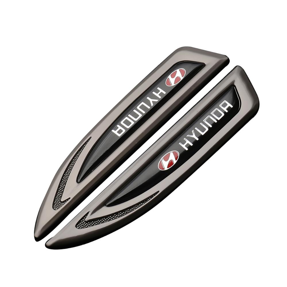 Car 3D Metal Logo Side Body Fender Sticker Car Accessories For Hyundai Elantra Genesis Tucson Solaris Accent Azera I20 I30 IX35 TT32