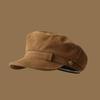 1PC Vintage Navy Style Autumn and Winter Hat High-End Suede Flat Top Newsboy Cap Versatile Painter Hat For Man Women