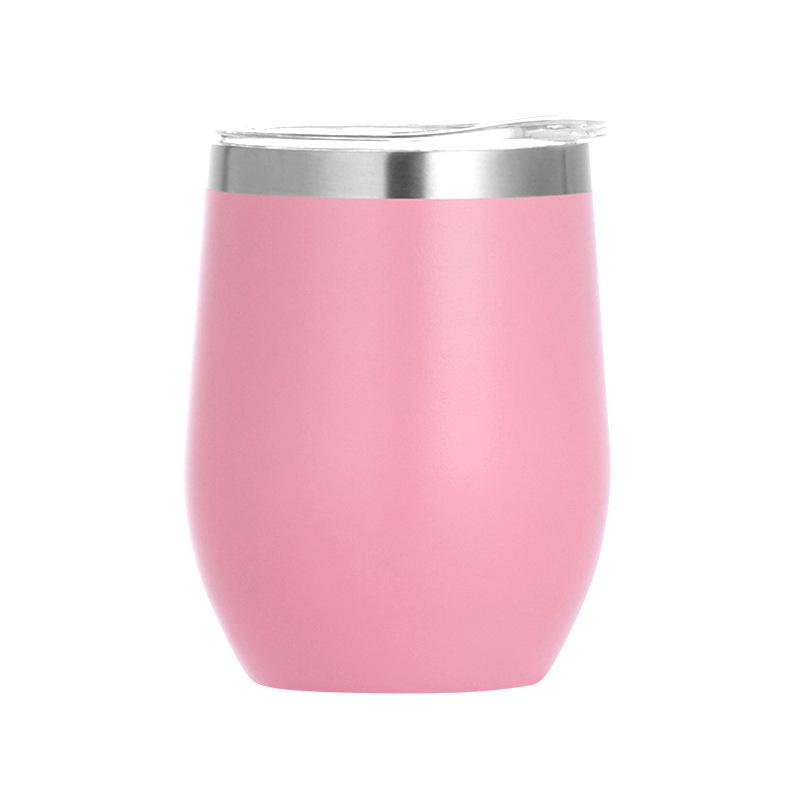 12oz isoliertes Rotweinglas aus Edelstahl, rot lackiert, mit Eierbecher-Design und individueller Logo-Option