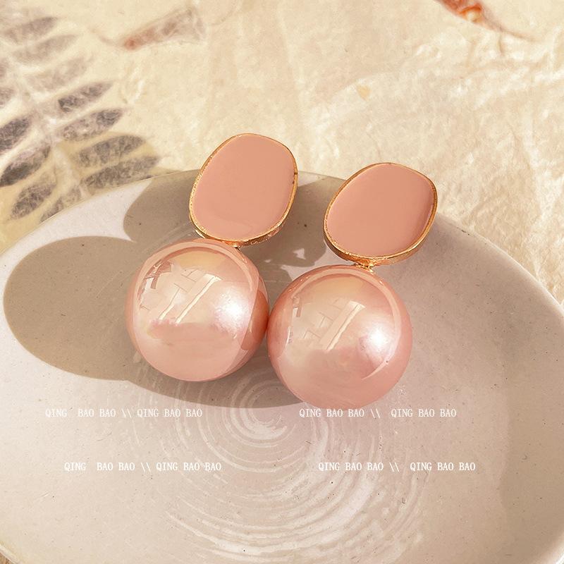 Silver needle pearl earrings retro niche stud earrings femininity earrings