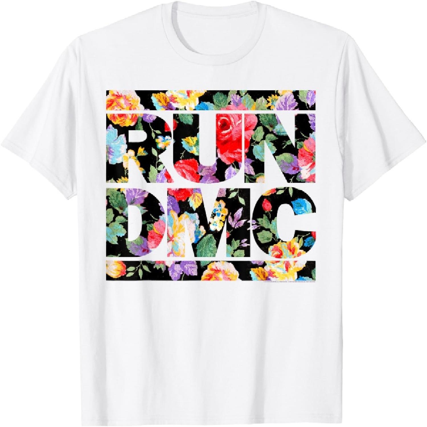 Официальная футболка с цветочным логотипом Run DMC S белый