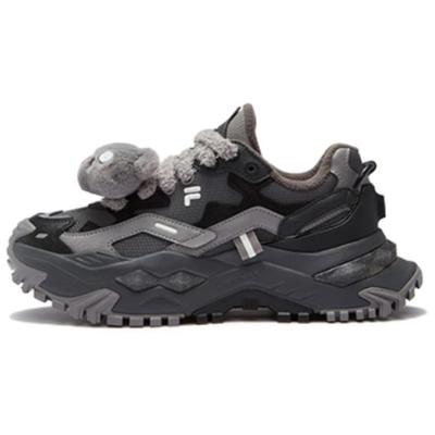 Bianco We Pirate Bear Versatile Fleece Wear-Resistant Increased Height Low-Top Dad Shoes Women Sneakers Black Gray T12W441007FFT