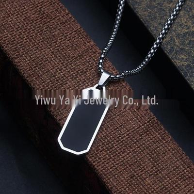 Elegante Collana in Acciaio Inossidabile Nera con Gocce d'Olio per Uomo - Catena Versatile per Maglione Hip Hop