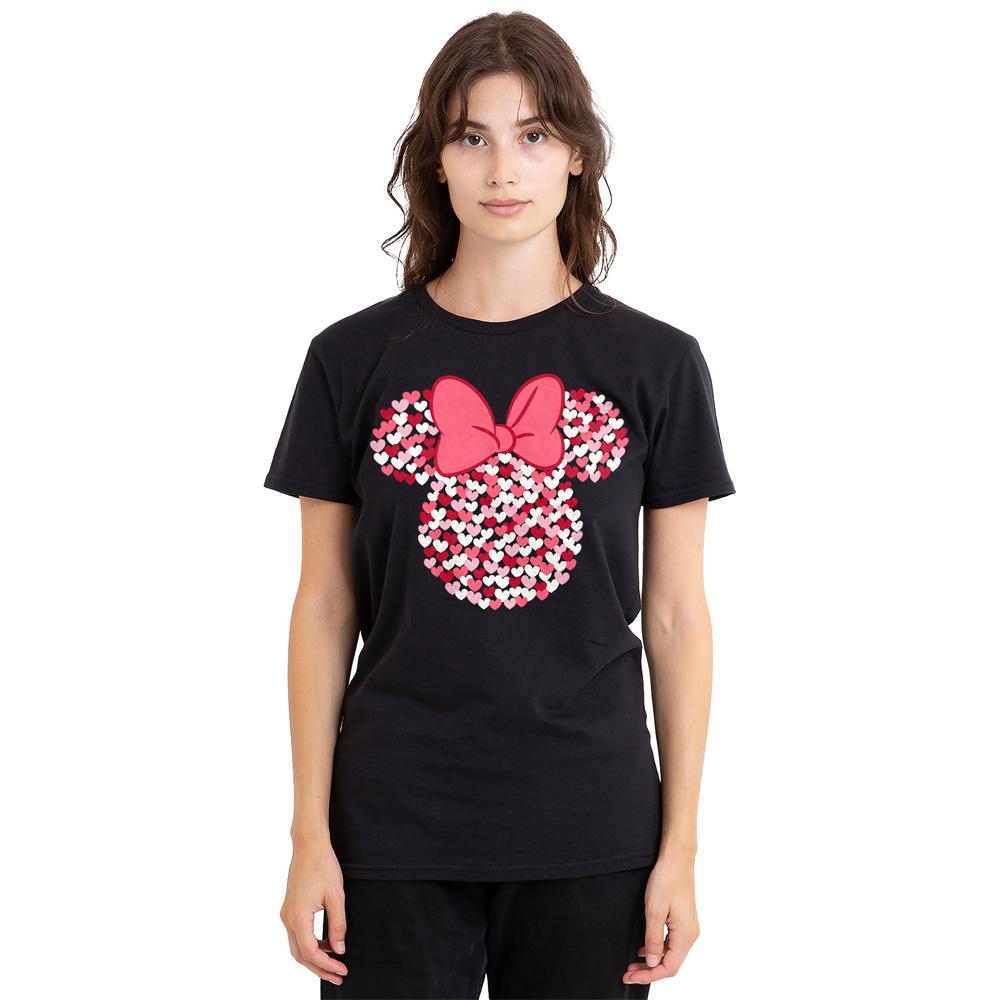 Disney Unisex Adult Minnie Mouse Heart Ears Silhouette Valentine`s Day T-Shirt