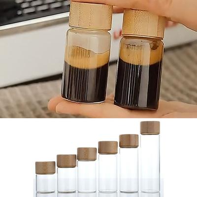 Dispensing Bottles Glass Storage Bottle with Wood Lids Food Storage Sealing Jar