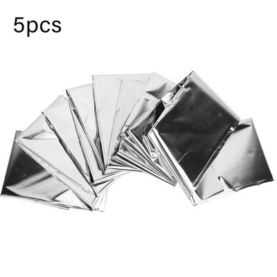 5PCS Outdoor Waterproof Emergency Survival Heat Reserve Reflective Blanket Camping Hiking