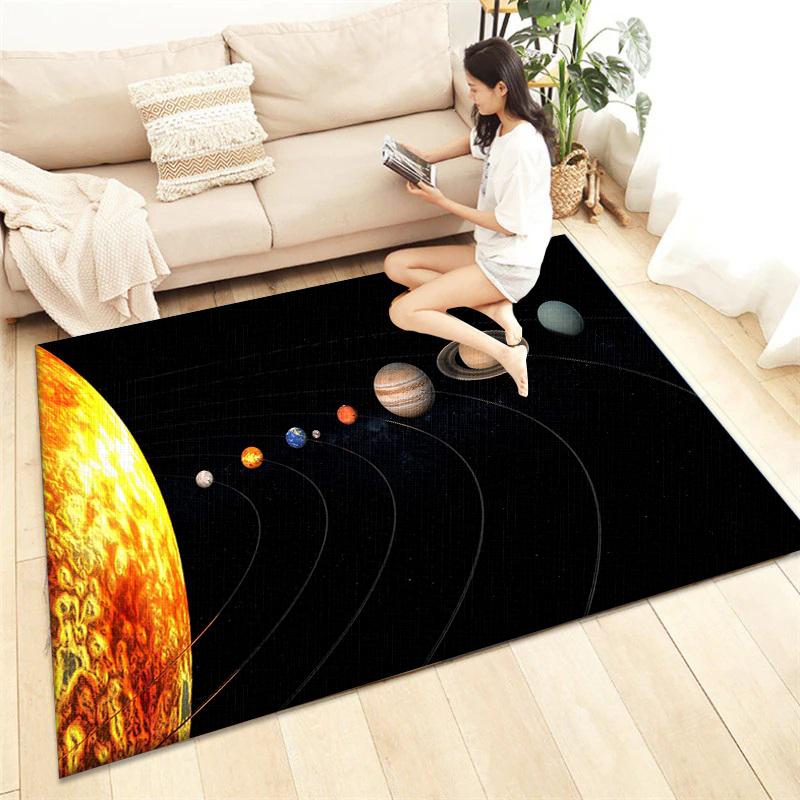 Cosmic Planet HD Printed Carpet Living Room Home Decor Sofa Table Rug Anti Slip Chair Cushion Lounge Mat Picnic Camping  Ar